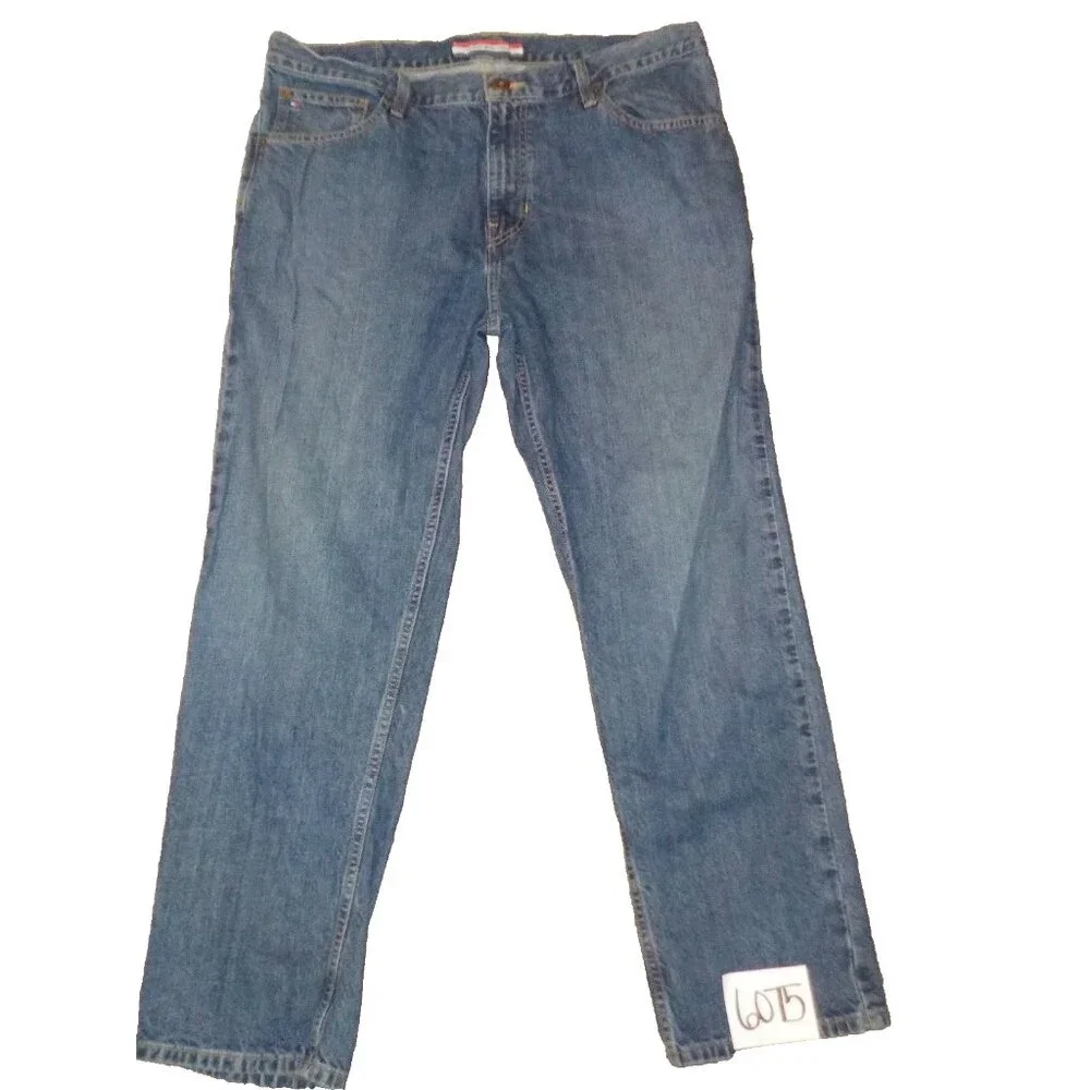 Tommy Hilfiger Plain Pocket Men's Straight Blue Denim Jeans Size 36 x 30